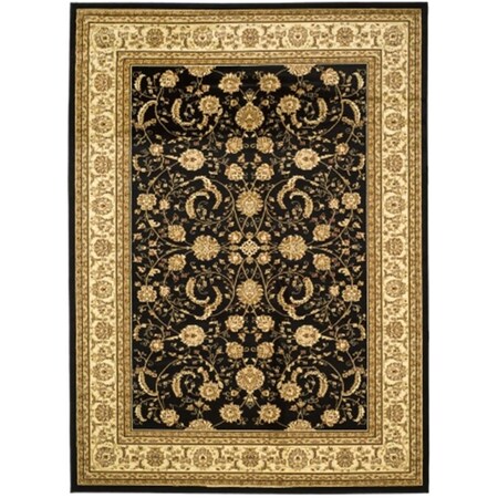 Safavieh Lyndhurst 7.75 ft. x 10.75 ft. Machine Made Large Rectangle Rug - Black-Ivory LNH219A-8
